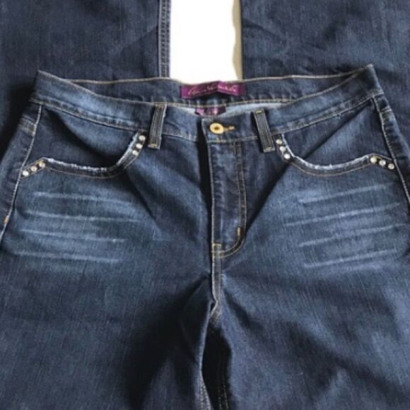 Gloria Vanderbilt Rhinestone Embellished Jeans Blue Sz 12 - Picture 3 of 10